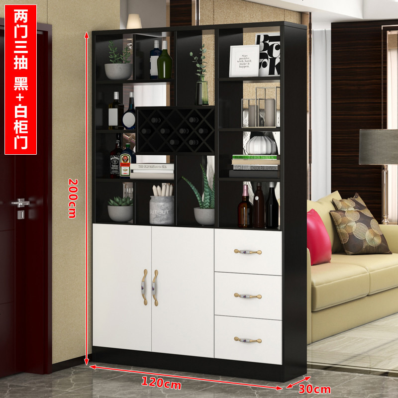 现代简约玄关柜隔断柜酒柜间厅装饰柜客厅餐厅屏风厅鞋柜储物柜 两熊猫色平面带抽屉组装框架结构