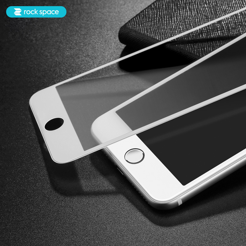 洛克(ROCK)iPhone8Plus 钢化膜全屏覆盖高清防爆 3D曲面全屏覆盖软边玻璃膜0.23MM 白色
