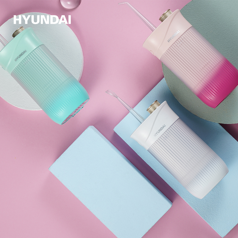 HYUNDAI现代-便携式冲牙器 W2 水牙线折叠防水洁牙器牙齿清洁器 颜色随机高清大图