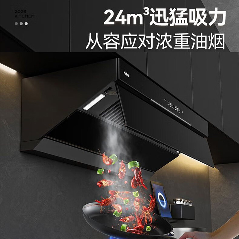 海尔 (Haier)吸油烟机侧吸24立方5.2KW燃气灶热水器天然气烟灶热套装E900C17+Q2BE50+13HP5