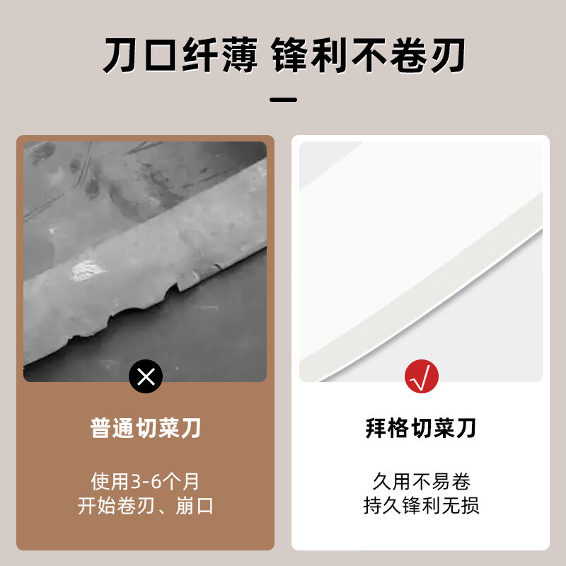 拜格 不锈钢轻巧水果蔬菜切片刀 BD3824高清大图