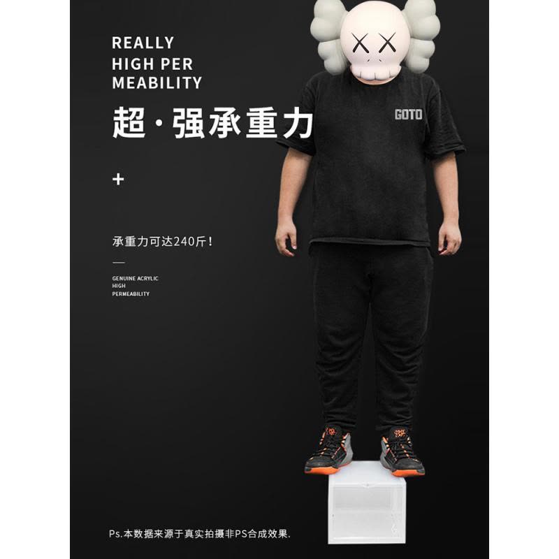 家柏饰(CORATED)加厚鞋盒透明防氧化磁铁鞋柜亚克力收藏展示鞋墙收纳盒图片