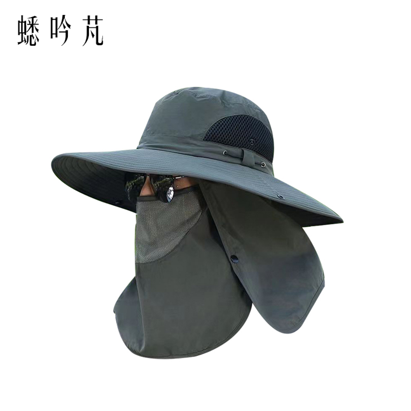 蟋吟芃 大檐遮阳帽 均码 顶 墨绿色