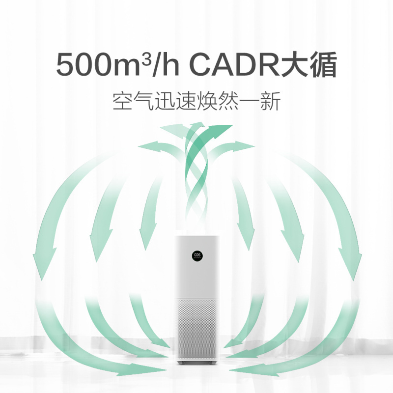 小米(MI)空气净化器Pro 除烟尘 除PM2.5 除异味粉尘 适用37-60㎡ 家用办公氧吧 颗粒物CADR值500