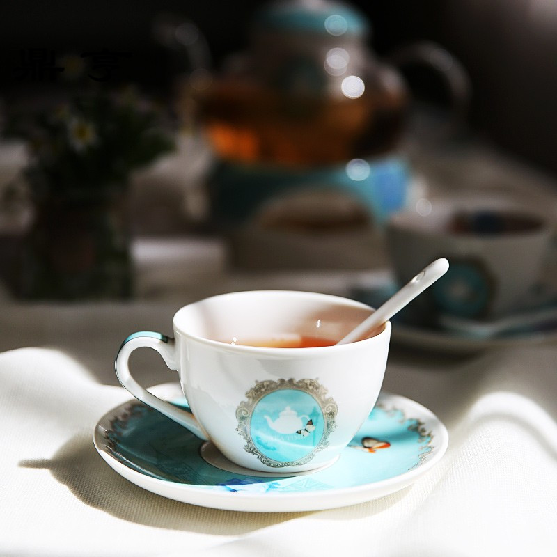 鼎亨那些时光 陶瓷花茶茶具套装 耐热底座玻璃花茶壶水果茶壶下午
