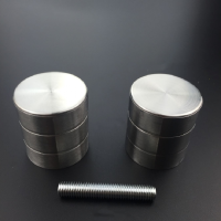 卫生间隔断配件 不锈钢卫生间门拉手 圆柱对装拉手把直径50MM*5个装@