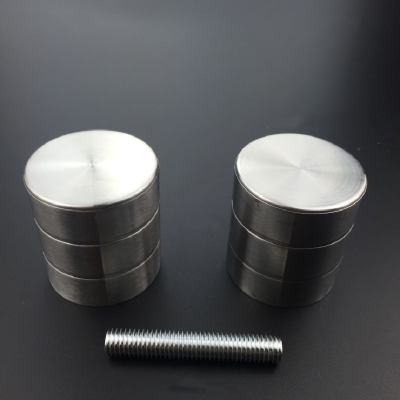 卫生间隔断配件 不锈钢卫生间门拉手 圆柱对装拉手把直径50MM*5个装@