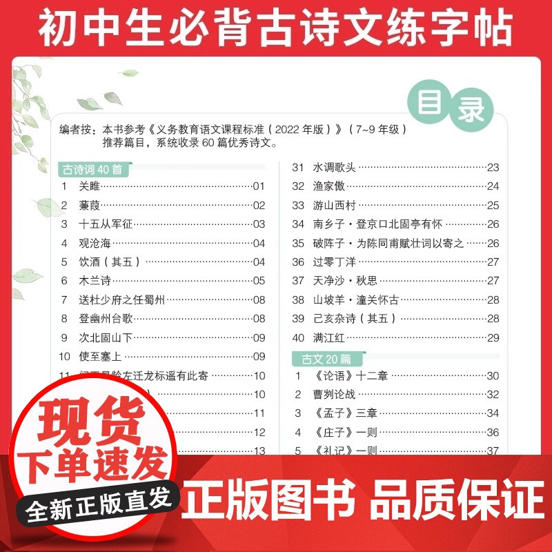 2026新版一本暑假练字帖初中生专用七八九年级必背古诗文练字帖衡水体中考英语满分作文字帖语文字帖人教版上下册字帖训练每日高清大图