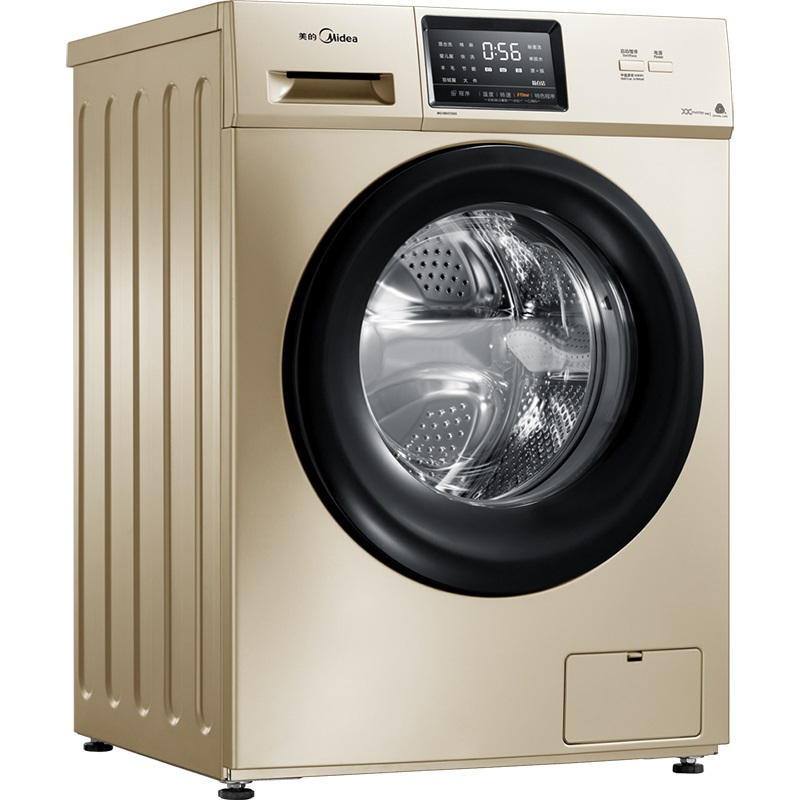 美的midea10公斤滚筒全自动洗衣机变频家用除菌大容量金色