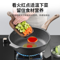 荣事达(Royalstar)24cm火红点麦饭石深煎锅煎炒两用不粘锅家用平底炒菜锅电磁炉燃气通用RA11221301