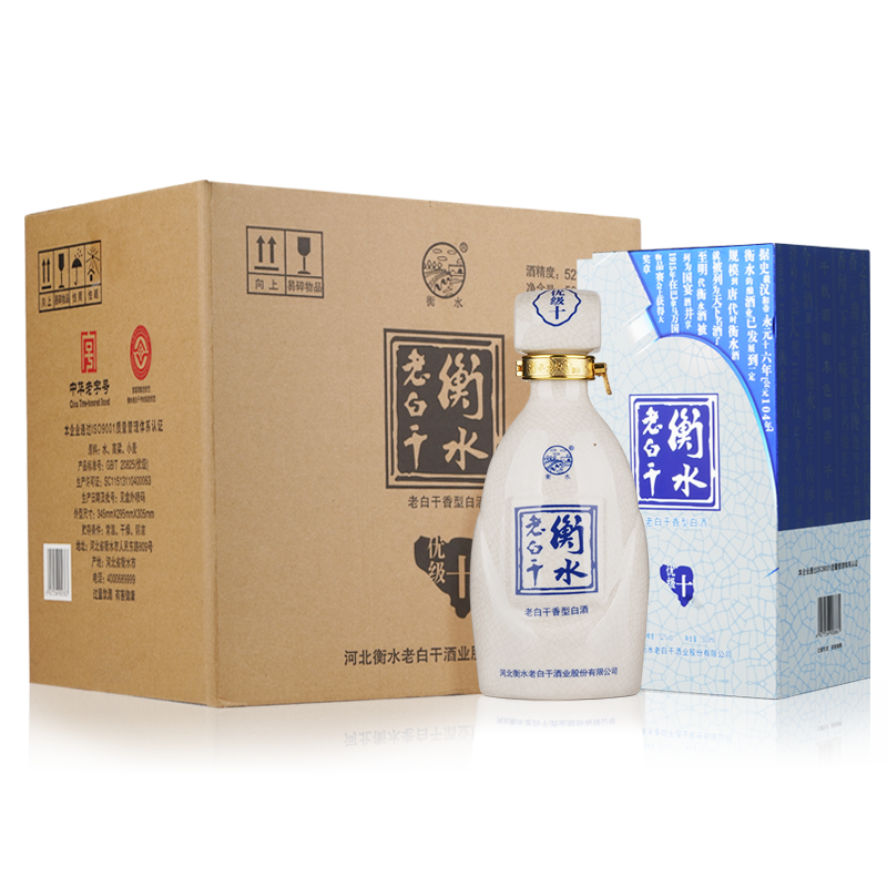 衡水老白干 古法十 52度 500ml*4瓶 整箱装 老白干香型高清大图