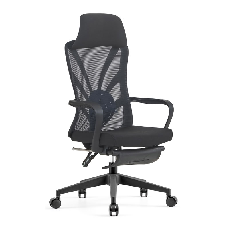 初嘉CJ-7118办公椅午休椅可躺转椅电脑椅网布椅高背职员椅 黑框