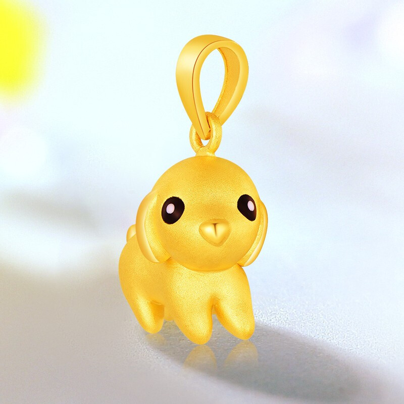 壹仟俩黄金吊坠女款十二生肖狗通用项坠锁骨链颈饰不含链