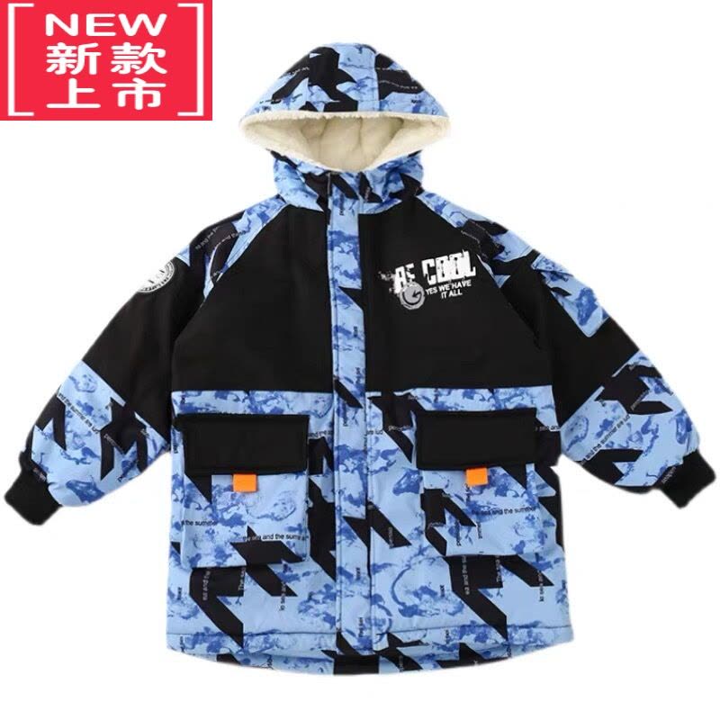 可莉允男童加绒加厚外套秋冬装2022新款儿童棉衣中大童棉服男孩棉袄上衣图片