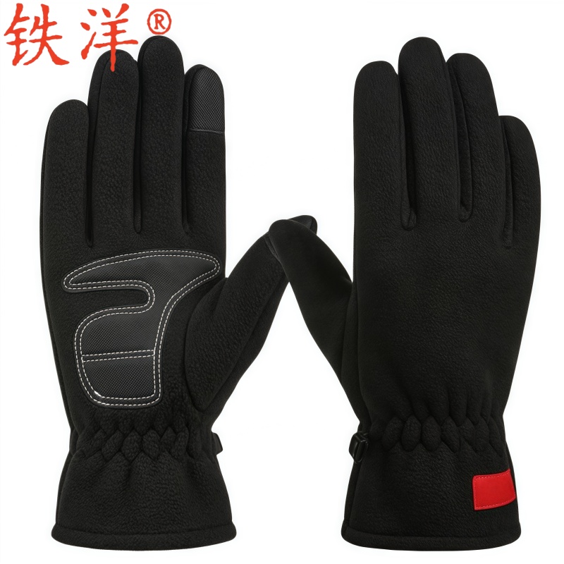 铁洋 可触屏冬季保暖手套 棉手套 摇粒绒防滑 双高清大图