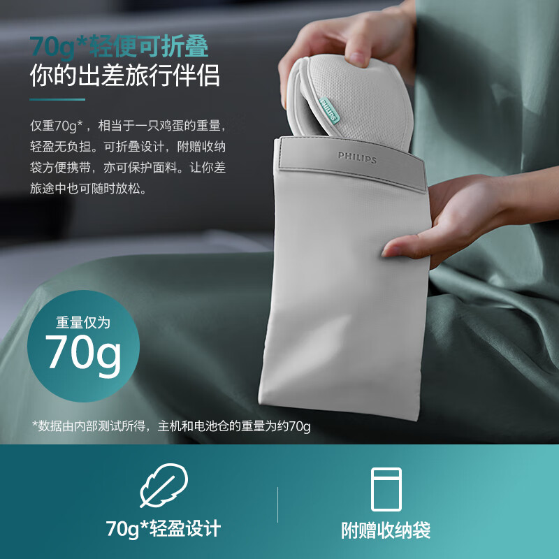 飞利浦智能肩颈按摩器高能磁疗款缓解颈椎疲劳便携设计高清大图