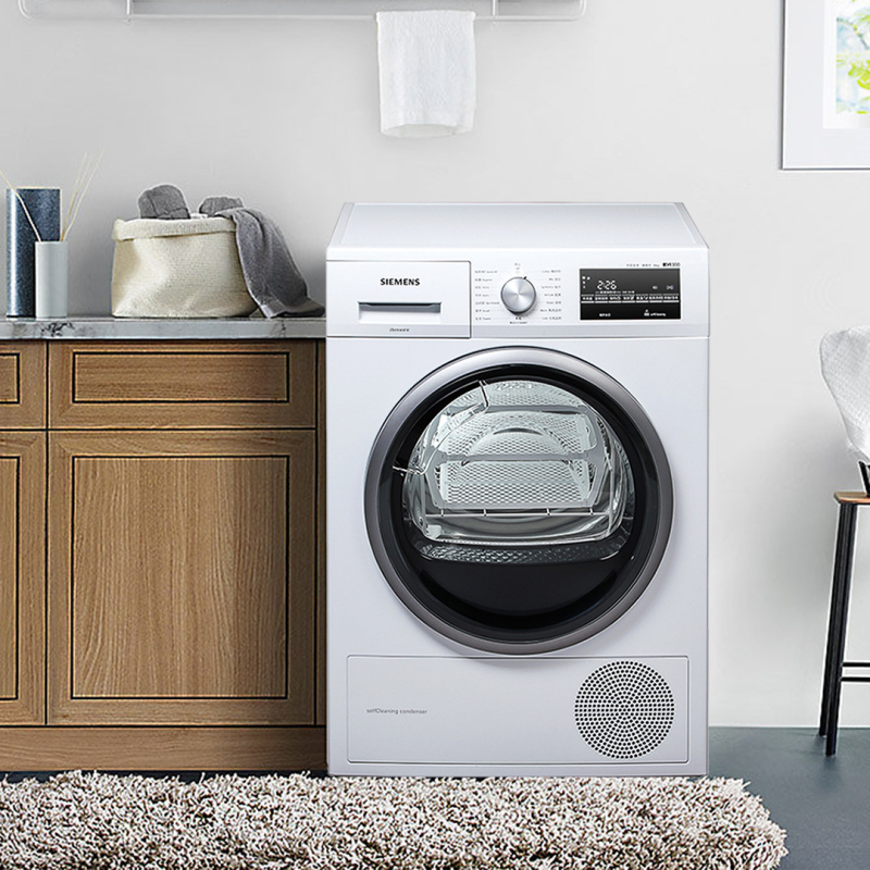 SIEMENS/西门子 WT47W5601W 9KG大容量 原装进口 热泵烘干 干衣机家用 烘干机白色高清大图
