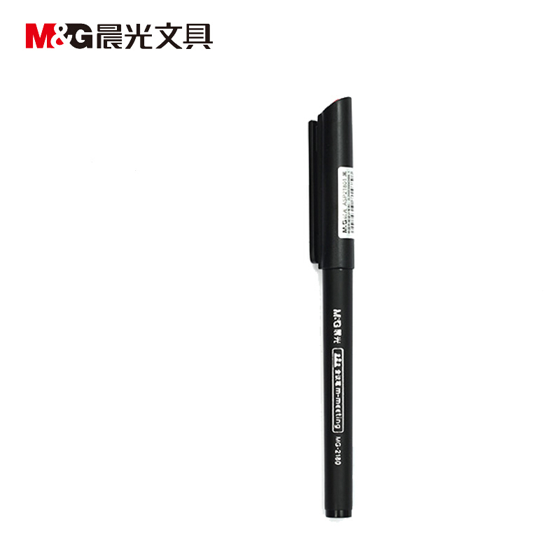 晨光(M&G)MG2180 拔盖会议笔 黑色 0.5mm 12支/件 2件装高清大图