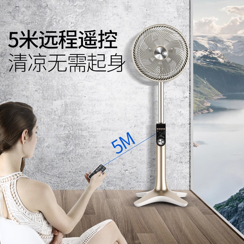 惠而浦(Whirlpool)电风扇WDF-DC25K 智能遥控 家用办公室电扇 台立式 静音 落地扇 七叶变频直流扇