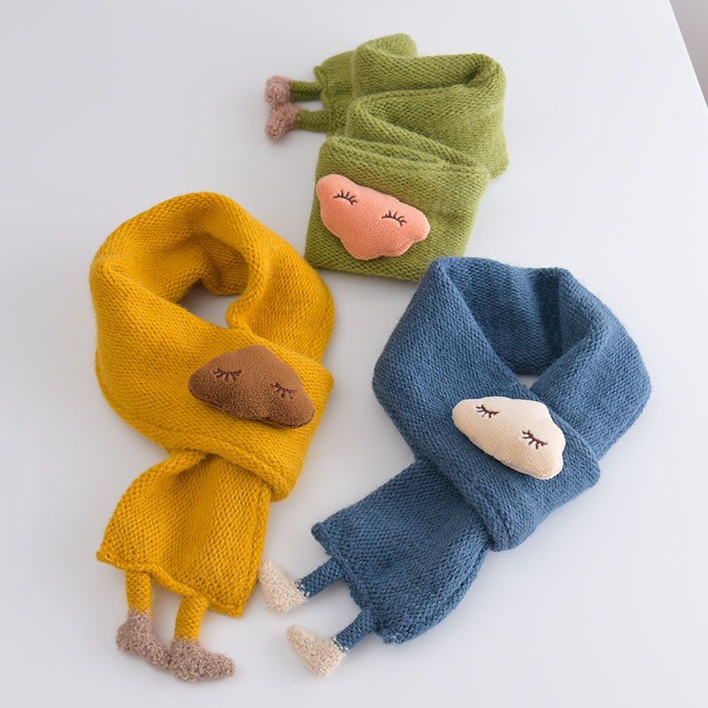 宝宝围巾冬季男女童柔软保暖小童毛线围巾儿童百搭小孩围脖韩版潮云