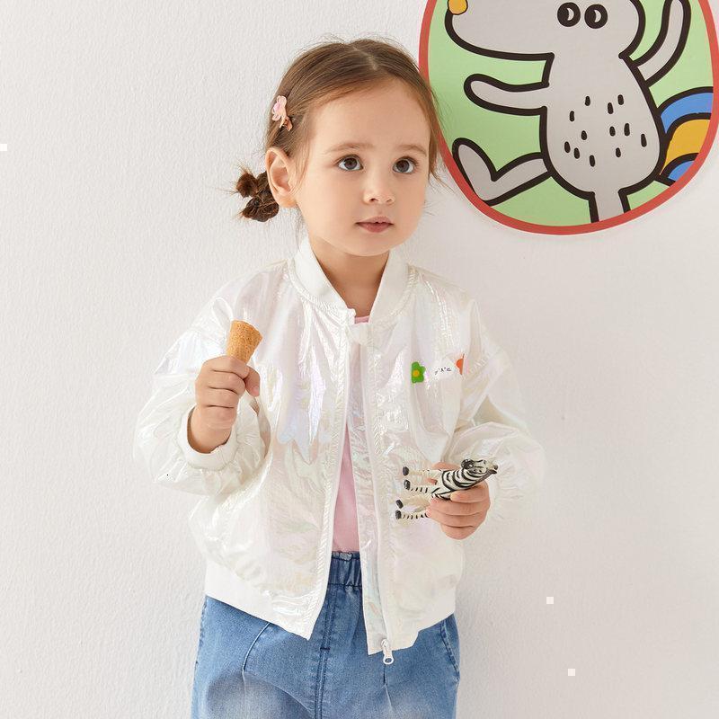 [2件2折价:62]moomoo童装女童宝宝外套春秋新款女小童韩版洋气炫彩外套萌儿童潮