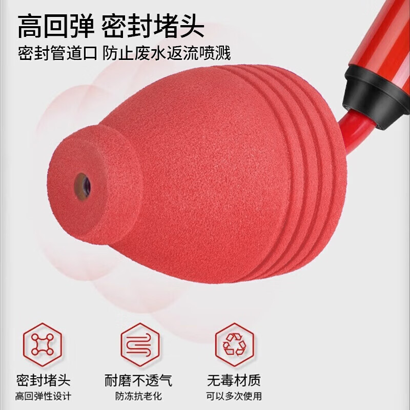 美丽新马桶疏通器管道疏通神器高压一炮桶下水管道厕所地漏堵塞疏通工具高清大图