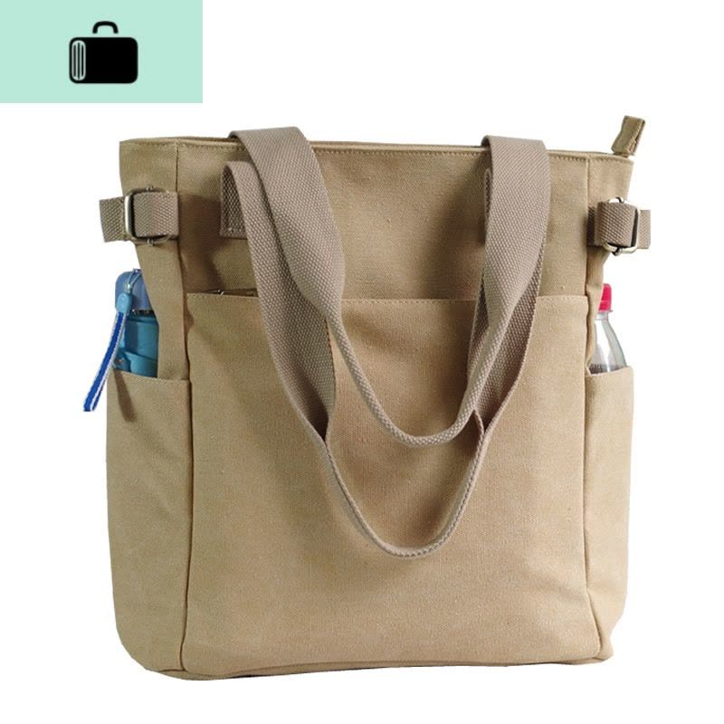 新款女包帆布包单肩包男女包包日系方包多袋布包布艺休闲上班挎包NEW LAKE女士单肩包图片