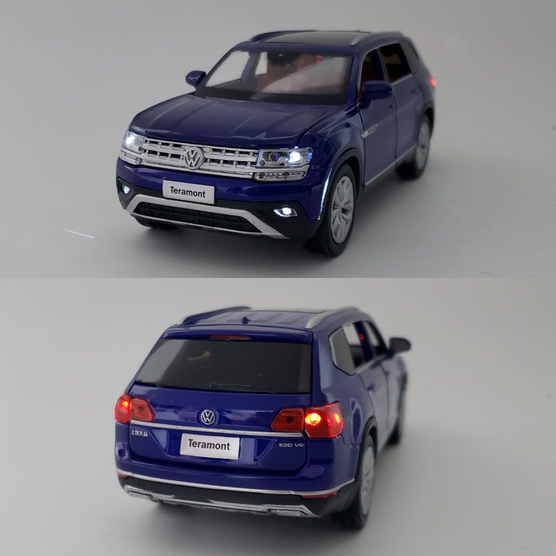 132大众途昂suv越野合金汽车模型原厂仿真金属车模摆件声光玩具黑色