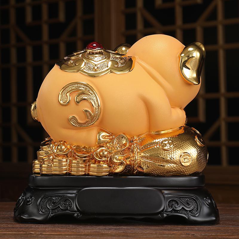 美帮汇富足金猪摆件金袋福猪十二生肖猪工艺品乔迁搬新家喜庆礼品高清大图