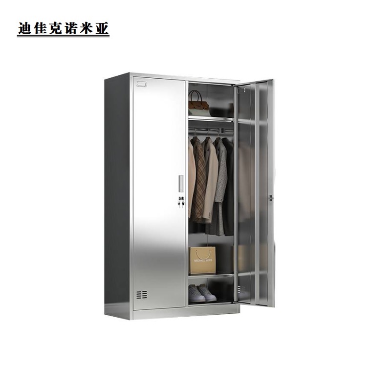 迪佳克诺米亚 不锈钢两门更衣柜 DJZ-900*420*1800mm 组高清大图