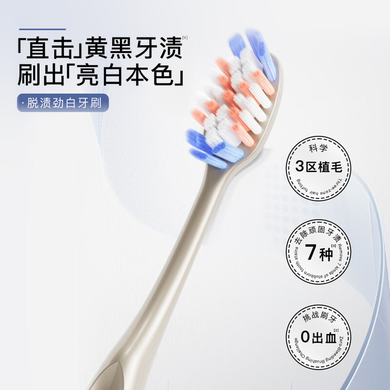 舒客(Saky)雪绒绒莹白牙刷2支装 中毛去渍