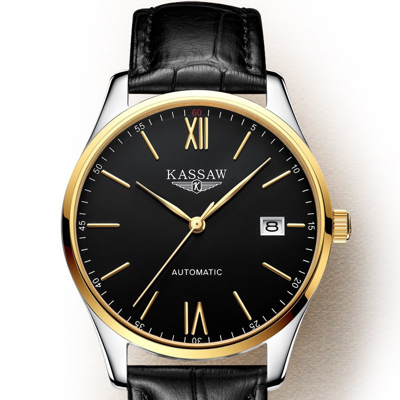 卡梭kassaw手表男超薄自动机械表男商务休闲皮带名表国产品牌男表防水
