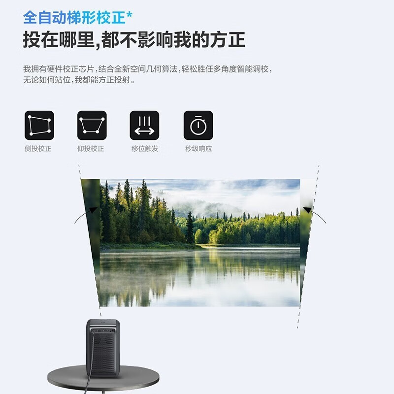 联想(Lenovo) T100投影仪 家用投影机 智能家庭影院 850ANSI流明 自动对焦校正 标配版风暴灰高清大图