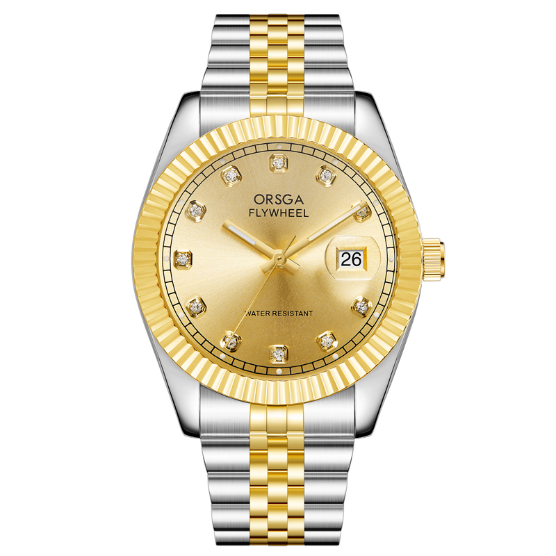 ORSGA手表男简约男士手表防水日历时尚休闲商务学生男表石英表腕表1228G高清大图