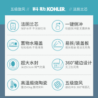 科勒马桶艾黛儿连体连体座便器虹吸式卫生间抽水坐便器缓降盖5171洁厕兰芯