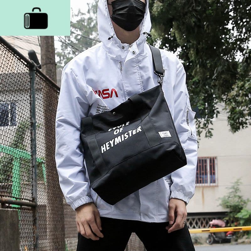 ins超火包潮牌男单肩斜挎包女韩版帆布休闲购物袋手提包大容量NEW LAKE男士手提包图片