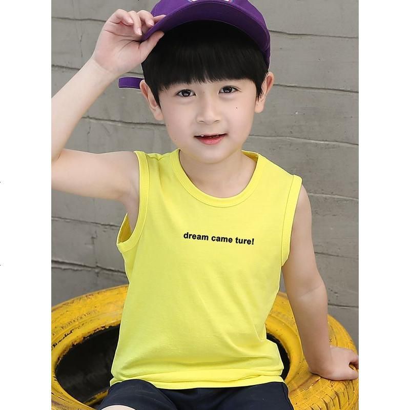 童装男童背心儿童夏季无袖T恤中大童夏装小童宝宝纯棉夏款打底衫