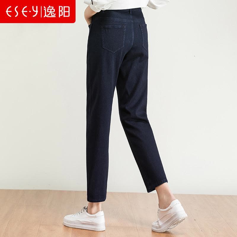 逸阳2020春季新款牛仔老爹裤休闲哈伦裤女图片