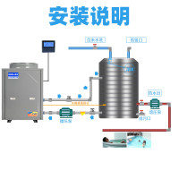 果田 5P匹空气能热水器商用酒店宾馆工地民宿浴室学校热水 定做泳池养殖恒温 空气源热泵 常规机220V