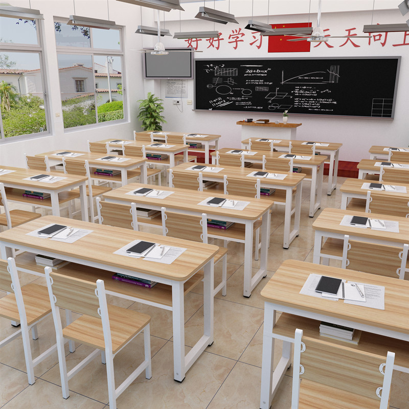 艺可恩辅导班中小学课桌椅培训桌组合幼儿园补习班书桌单双层学生