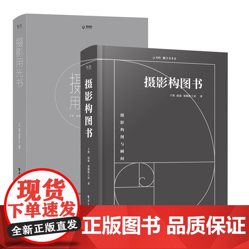 店 [全2册]摄影构图书(全彩)+摄影用光书 风光用光拍摄后期拍照大全 轻松自学单反人像摄影美学理论构图学教程书高清大图