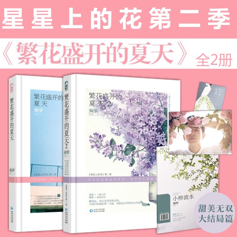[醉染正版]全2册繁花盛开的夏天1 2 烟罗 星星上的花第二季 现代都市情感爱情虐心甜宠文艺校园青春文学小说言情小书畅高清大图