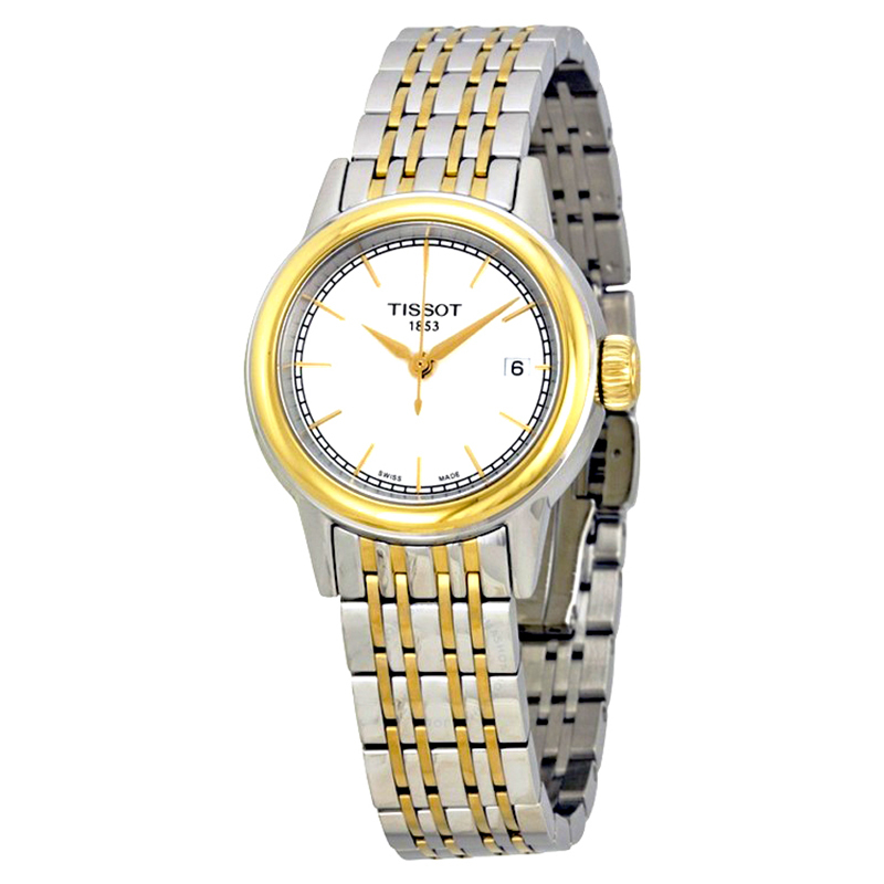 天梭(TISSOT) 卡森系列女士手表 瑞士品牌时尚商务石英表女 钢表带金色 T085.210.22.011.00