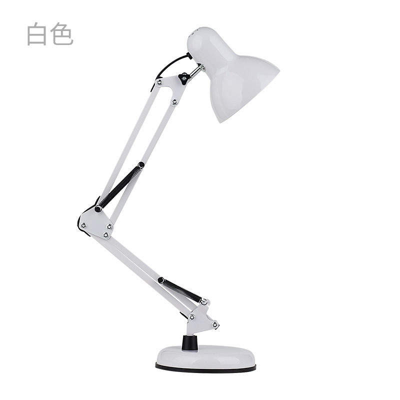 LED夹子护眼台灯书桌台灯 卧室床头学生学习可夹式长臂两用夹子灯 加11瓦LED可变白光黄光灯泡 811座夹两用台灯 白