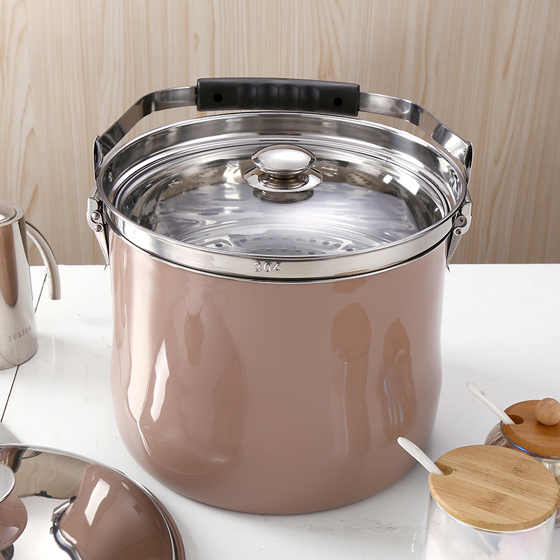免火再煮锅304不锈钢焖烧锅节能保温锅汤蒸锅煲汤锅煮粥锅炖锅7l鼓形