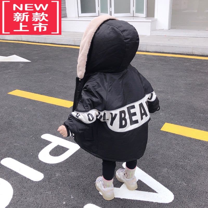 可莉允欧洲站女童时尚外套2022秋冬新款儿童派克服棉衣洋气宝宝加绒棉袄棉服图片