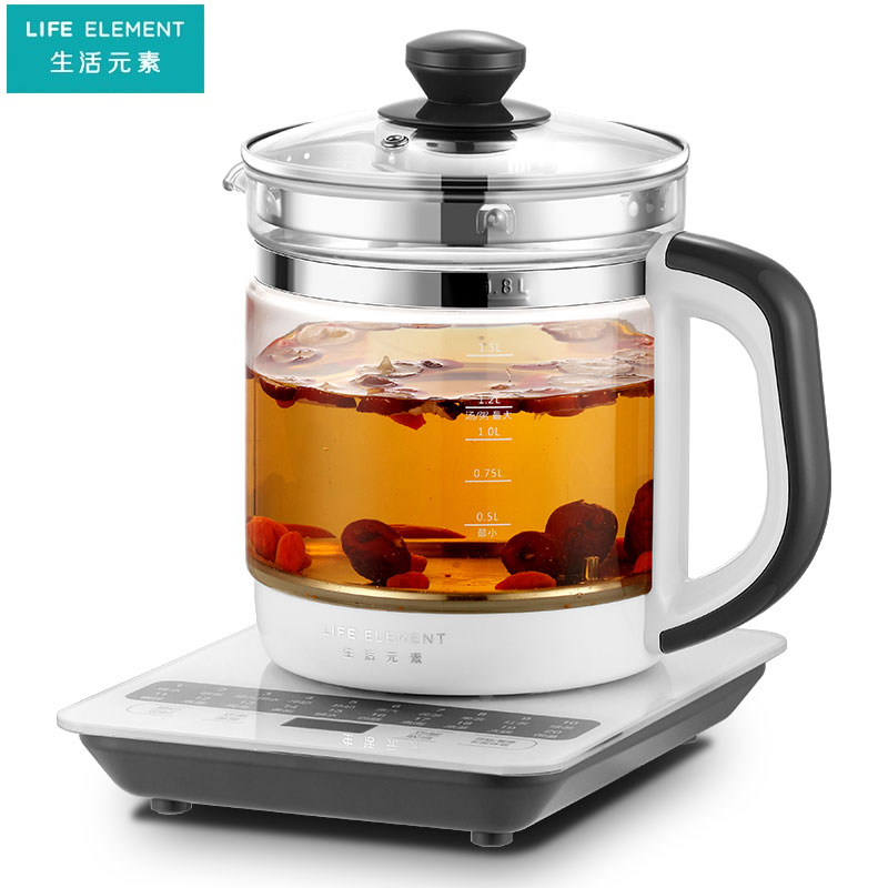 生活元素(LIFE ELEMENT)养生壶D52 全自动家用多功能玻璃煮茶器办公小型花茶壶烧水壶24小时预约 高硼硅玻璃