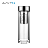 德国领致(LEASY)双层玻璃杯茶水分离杯水晶保温泡茶杯茶水分离杯喝绿茶杯子男商务车载卧室送礼G09 330ml