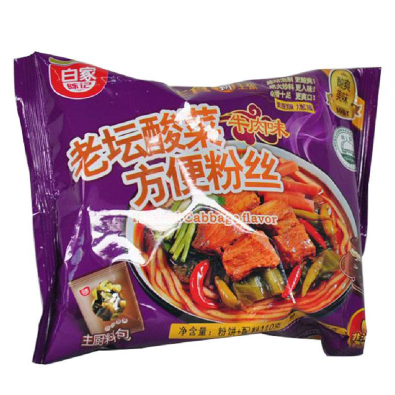 白家老坛酸菜方便粉丝110g/袋