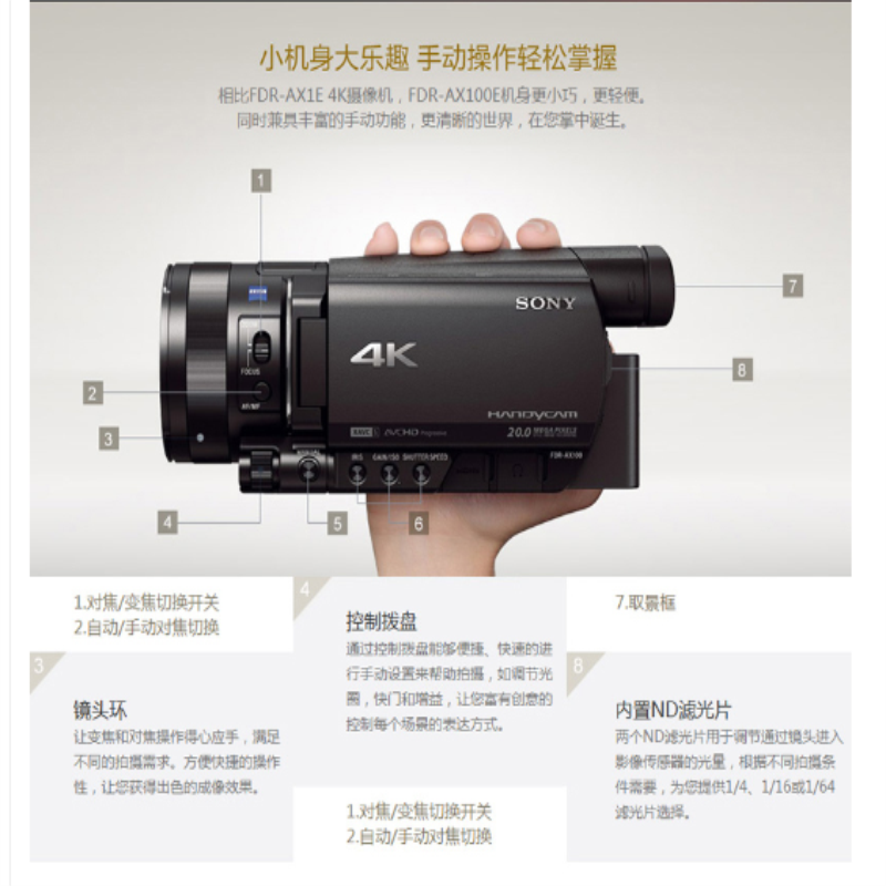 智企亿品 ZQ 索尼(SONY)FDR-AX100E 4K高清数码摄像机 50009